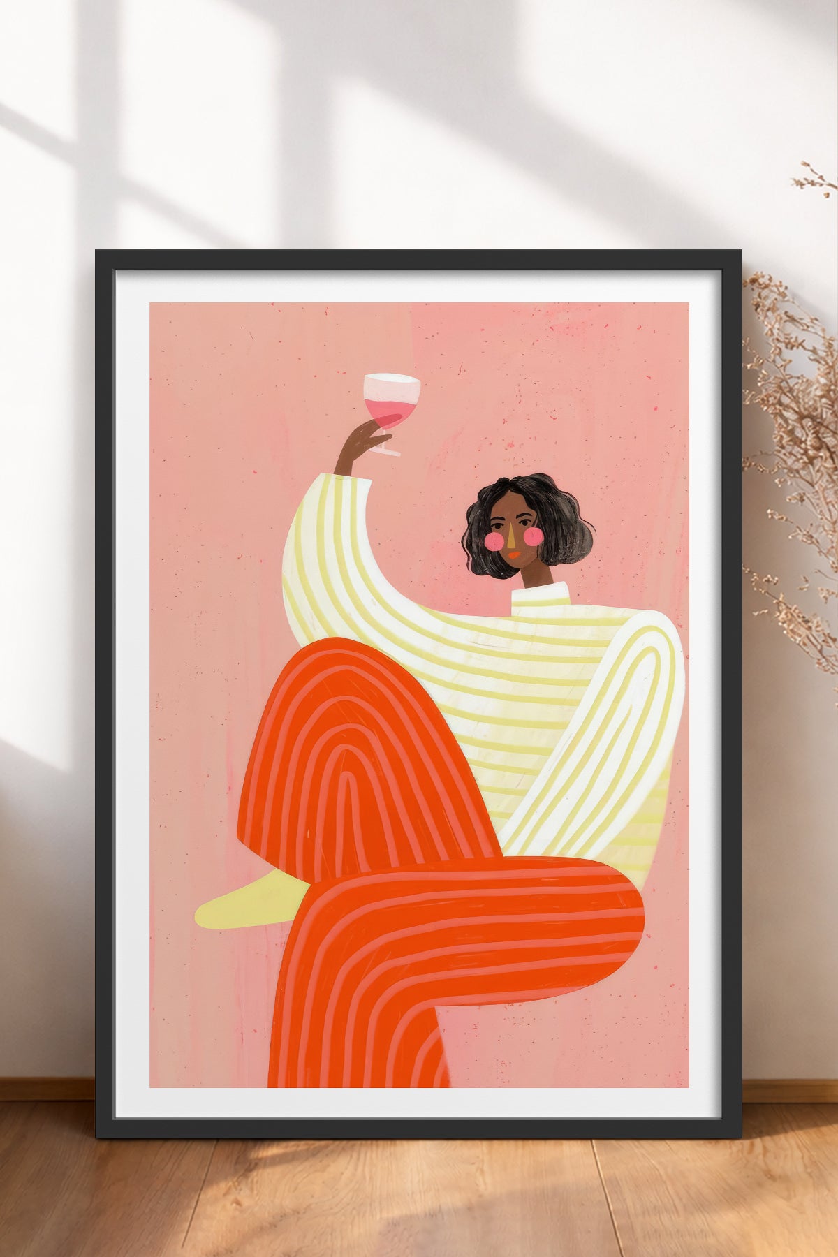 HOMEPACK Ahşap Çerçeveli Tablo Çerçeveli Poster Sanatsal Modern Duvar Dekoru TK-1069