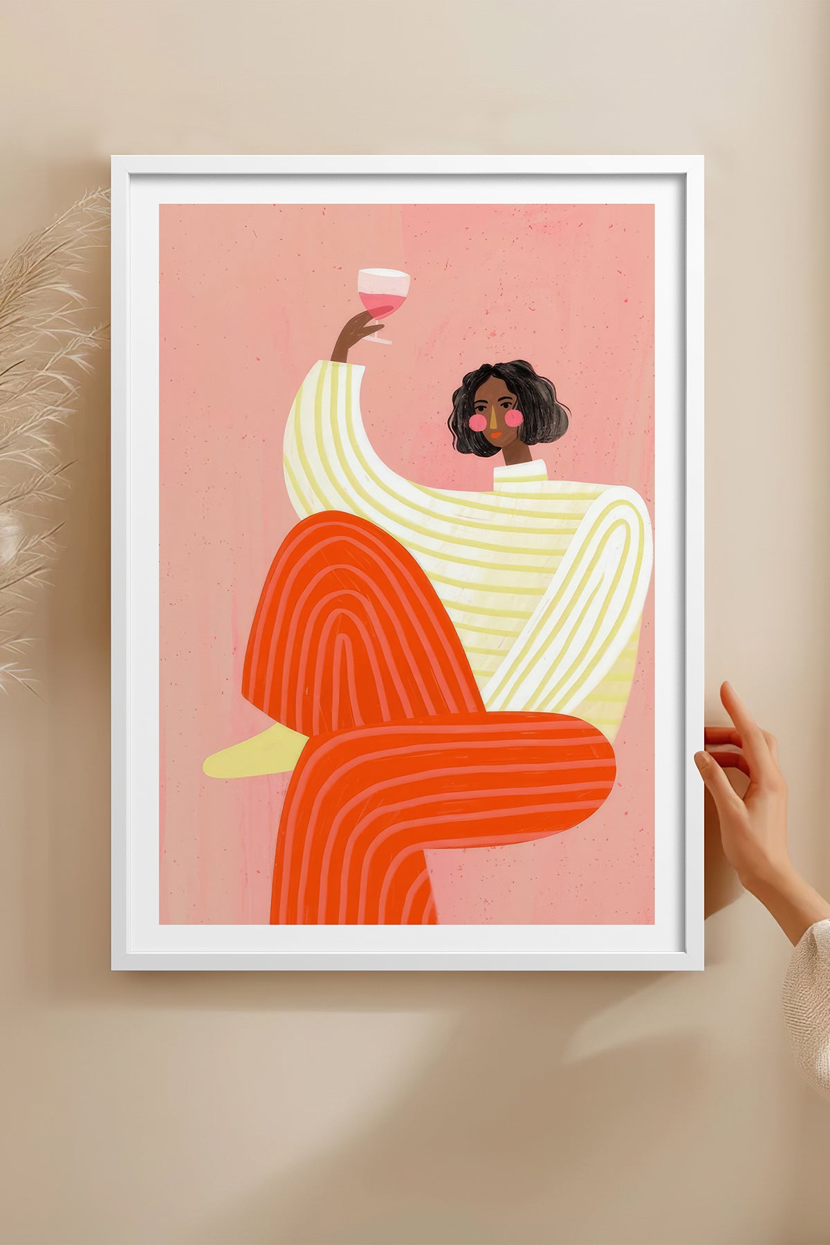 HOMEPACK Ahşap Çerçeveli Tablo Çerçeveli Poster Sanatsal Modern Duvar Dekoru TK-1069