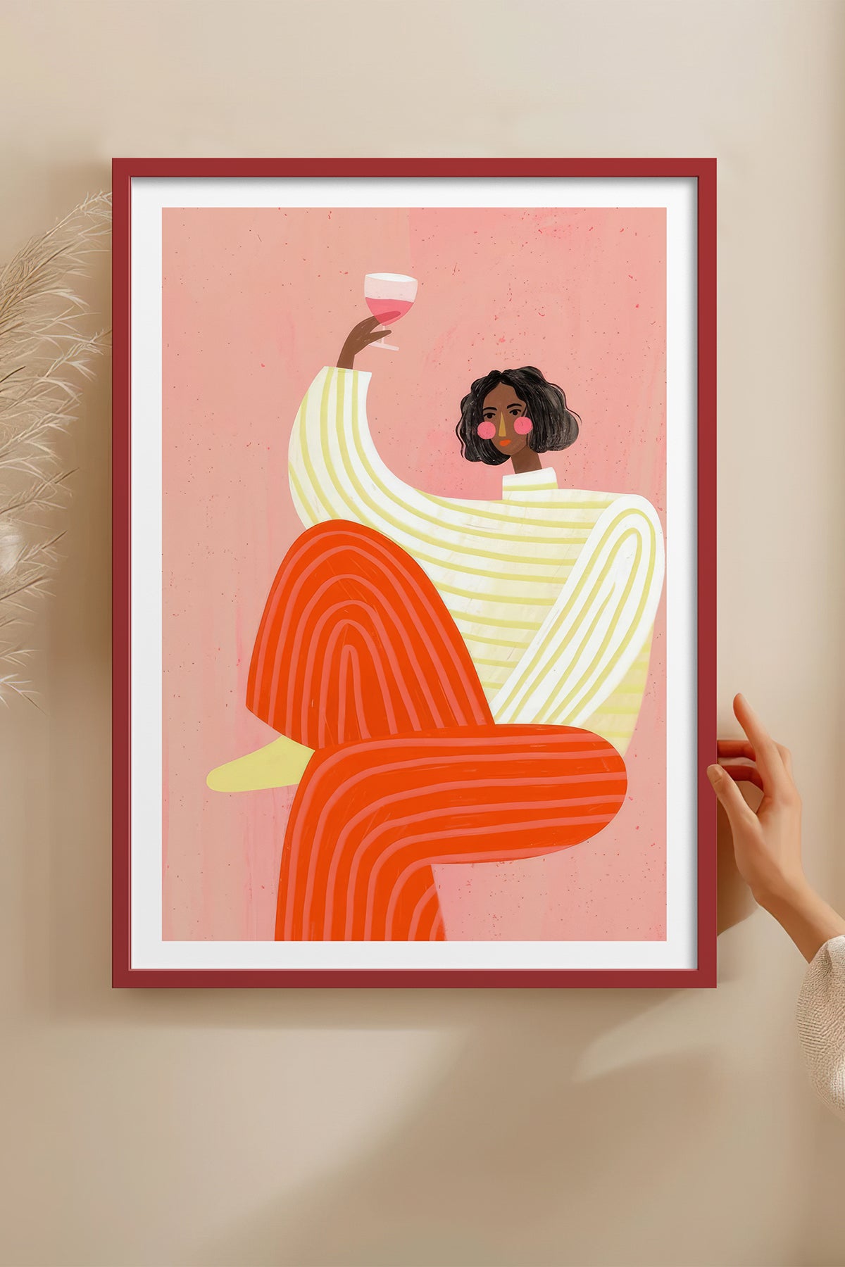HOMEPACK Ahşap Çerçeveli Tablo Çerçeveli Poster Sanatsal Modern Duvar Dekoru TK-1069