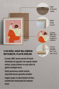HOMEPACK Ahşap Çerçeveli Tablo Çerçeveli Poster Sanatsal Modern Duvar Dekoru TK-1069