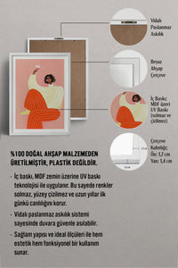 HOMEPACK Ahşap Çerçeveli Tablo Çerçeveli Poster Sanatsal Modern Duvar Dekoru TK-1069