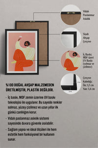 HOMEPACK Ahşap Çerçeveli Tablo Çerçeveli Poster Sanatsal Modern Duvar Dekoru TK-1069