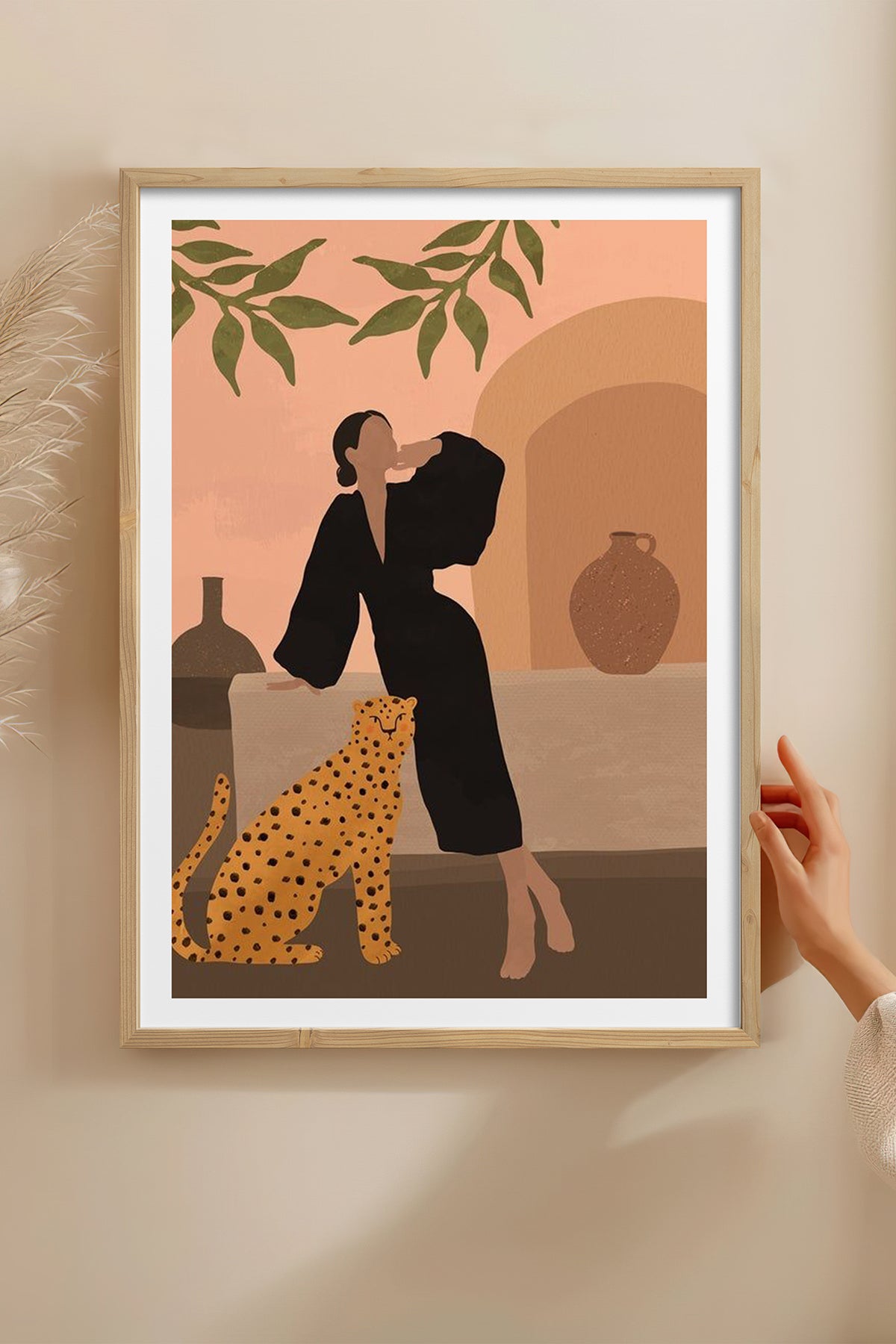 HOMEPACK Ahşap Çerçeveli Tablo Çerçeveli Poster Sanatsal Modern Duvar Dekoru TK-1070