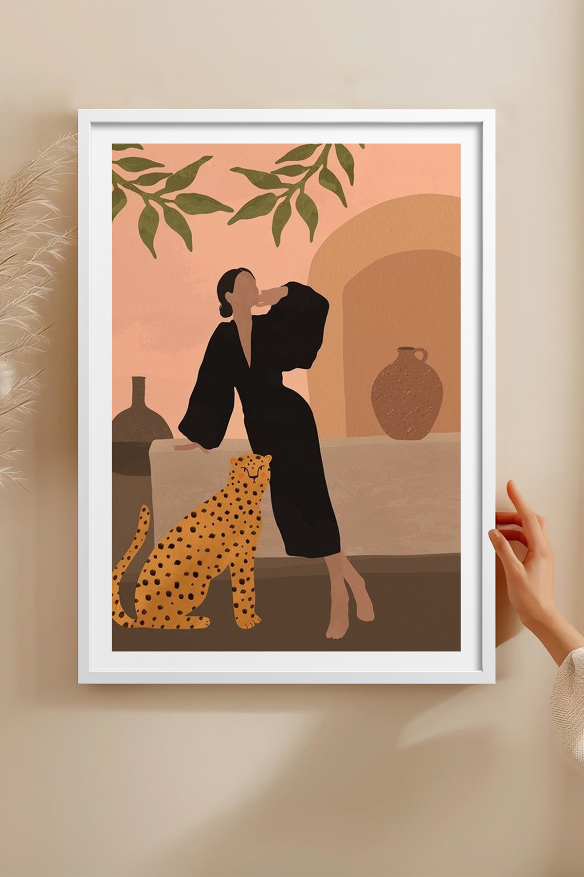 HOMEPACK Ahşap Çerçeveli Tablo Çerçeveli Poster Sanatsal Modern Duvar Dekoru TK-1070