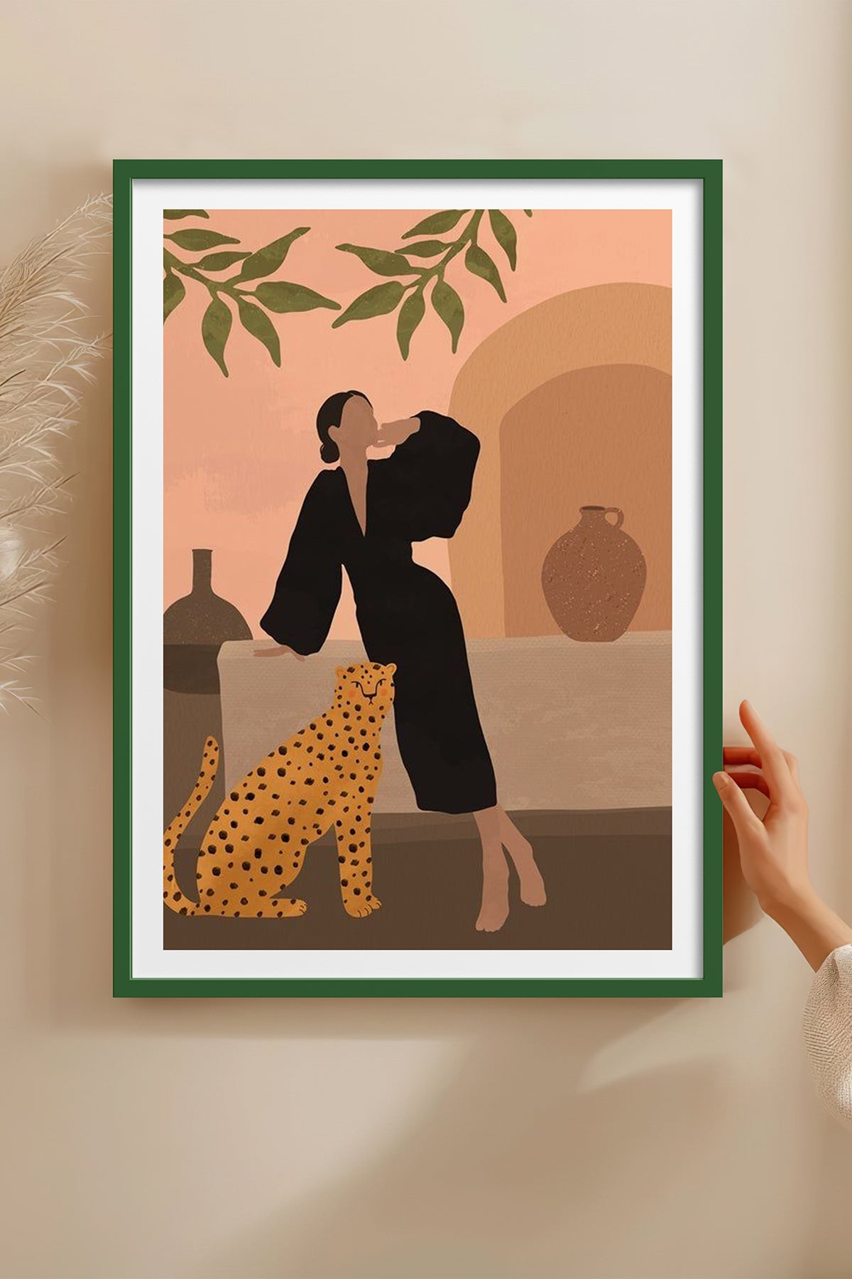 HOMEPACK Ahşap Çerçeveli Tablo Çerçeveli Poster Sanatsal Modern Duvar Dekoru TK-1070