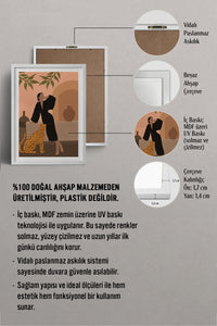 HOMEPACK Ahşap Çerçeveli Tablo Çerçeveli Poster Sanatsal Modern Duvar Dekoru TK-1070