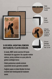 HOMEPACK Ahşap Çerçeveli Tablo Çerçeveli Poster Sanatsal Modern Duvar Dekoru TK-1070