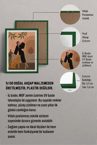 HOMEPACK Ahşap Çerçeveli Tablo Çerçeveli Poster Sanatsal Modern Duvar Dekoru TK-1070