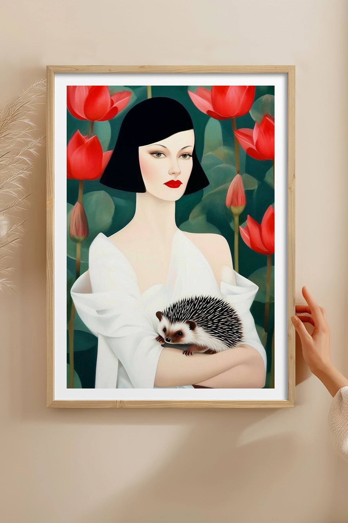 HOMEPACK Ahşap Çerçeveli Tablo Çerçeveli Poster Sanatsal Modern Duvar Dekoru TK-1071