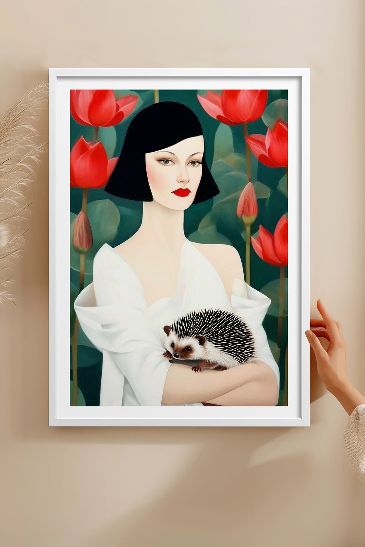 HOMEPACK Ahşap Çerçeveli Tablo Çerçeveli Poster Sanatsal Modern Duvar Dekoru TK-1071