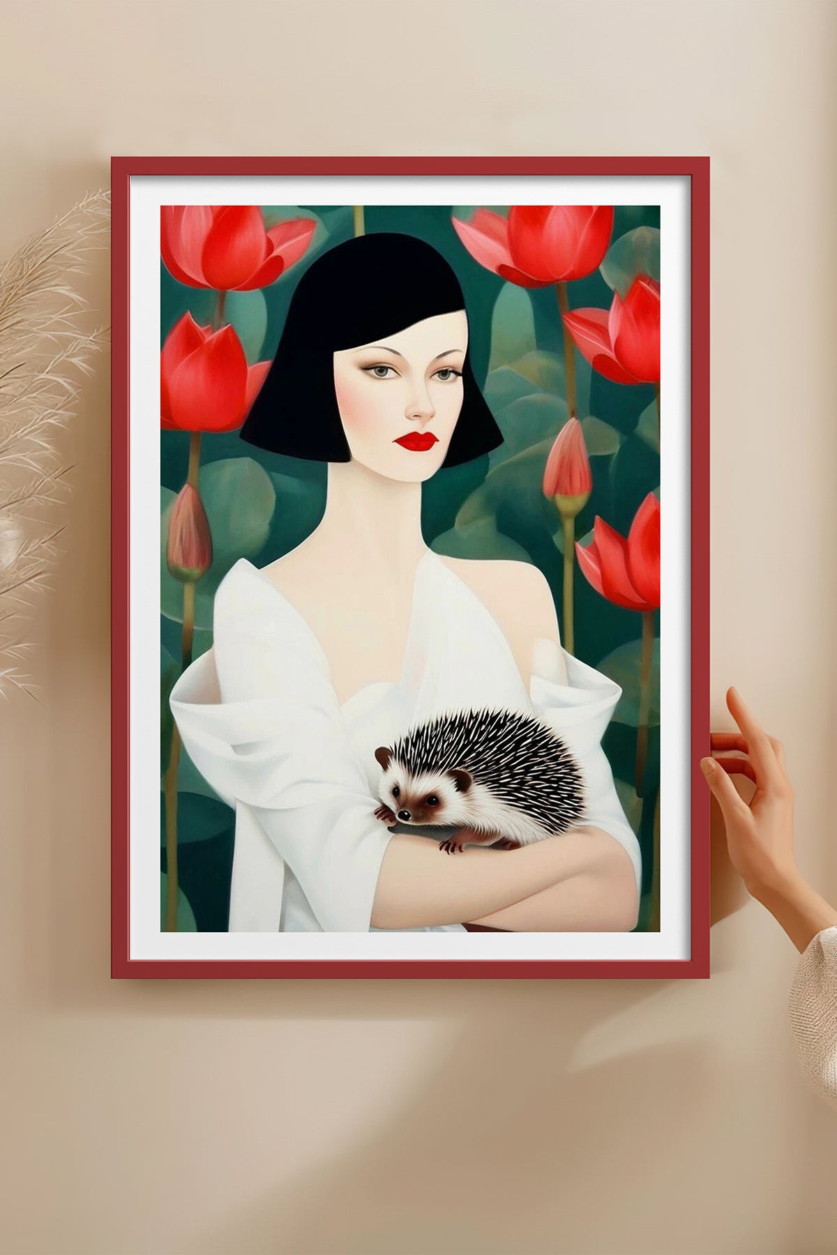 HOMEPACK Ahşap Çerçeveli Tablo Çerçeveli Poster Sanatsal Modern Duvar Dekoru TK-1071