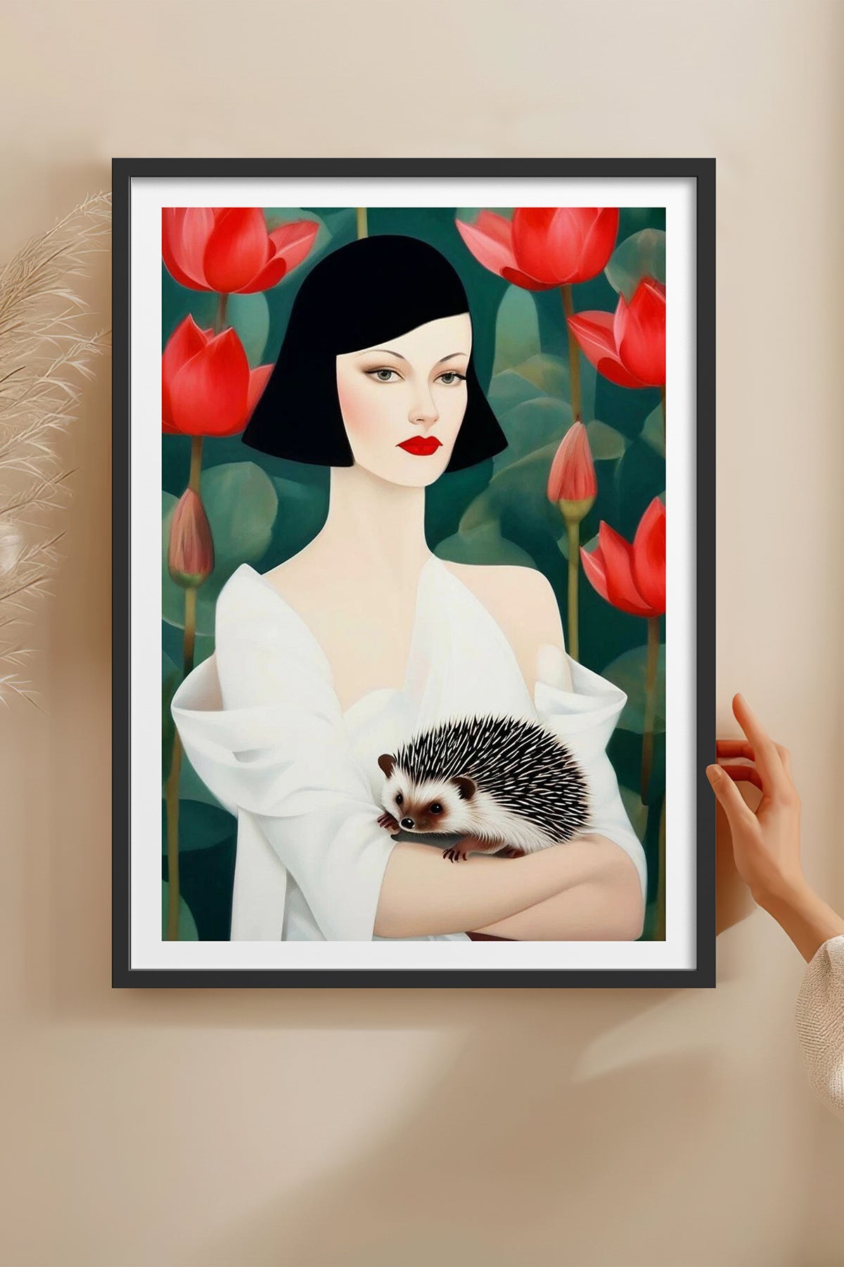 HOMEPACK Ahşap Çerçeveli Tablo Çerçeveli Poster Sanatsal Modern Duvar Dekoru TK-1071