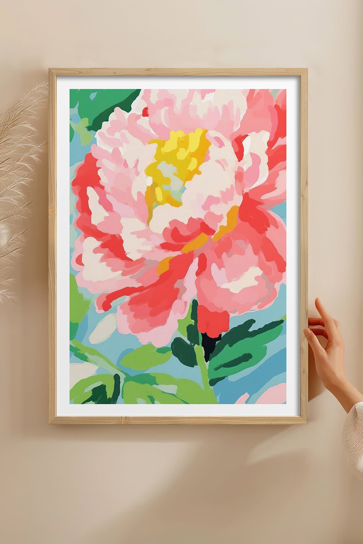 HOMEPACK Ahşap Çerçeveli Tablo Çerçeveli Poster Sanatsal Modern Duvar Dekoru TK-1074