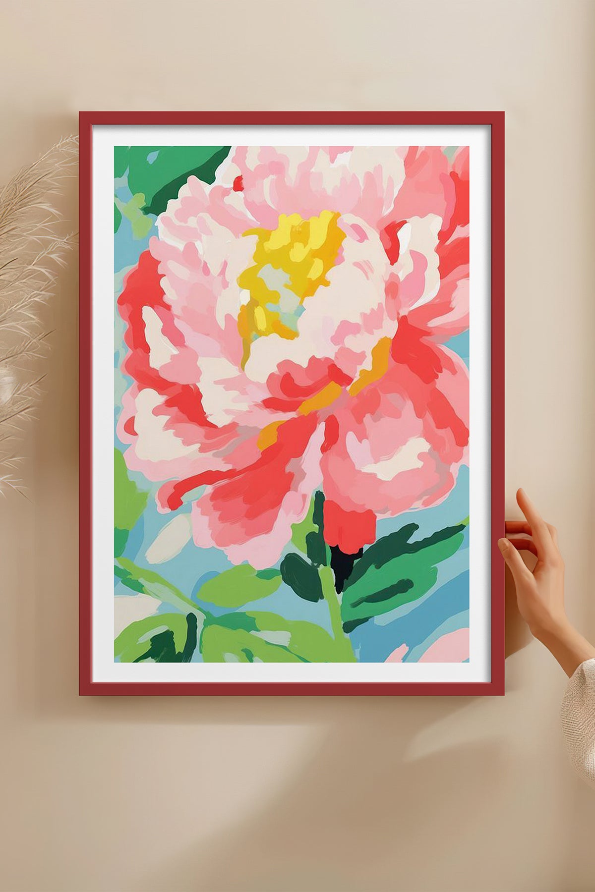 HOMEPACK Ahşap Çerçeveli Tablo Çerçeveli Poster Sanatsal Modern Duvar Dekoru TK-1074
