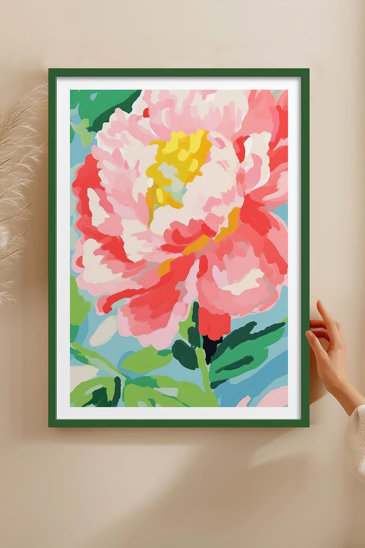 HOMEPACK Ahşap Çerçeveli Tablo Çerçeveli Poster Sanatsal Modern Duvar Dekoru TK-1074