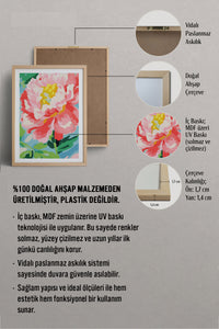 HOMEPACK Ahşap Çerçeveli Tablo Çerçeveli Poster Sanatsal Modern Duvar Dekoru TK-1074
