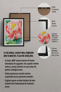 HOMEPACK Ahşap Çerçeveli Tablo Çerçeveli Poster Sanatsal Modern Duvar Dekoru TK-1074