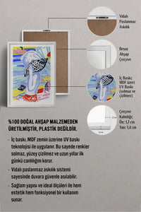 HOMEPACK Ahşap Çerçeveli Tablo Çerçeveli Poster Sanatsal Modern Duvar Dekoru TK-1077