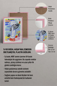 HOMEPACK Ahşap Çerçeveli Tablo Çerçeveli Poster Sanatsal Modern Duvar Dekoru TK-1077