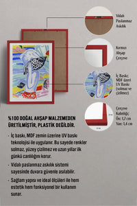 HOMEPACK Ahşap Çerçeveli Tablo Çerçeveli Poster Sanatsal Modern Duvar Dekoru TK-1077