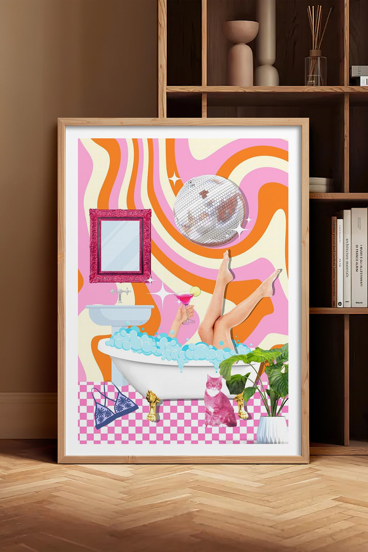 HOMEPACK Ahşap Çerçeveli Tablo Çerçeveli Poster Sanatsal Modern Duvar Dekoru TK-1078