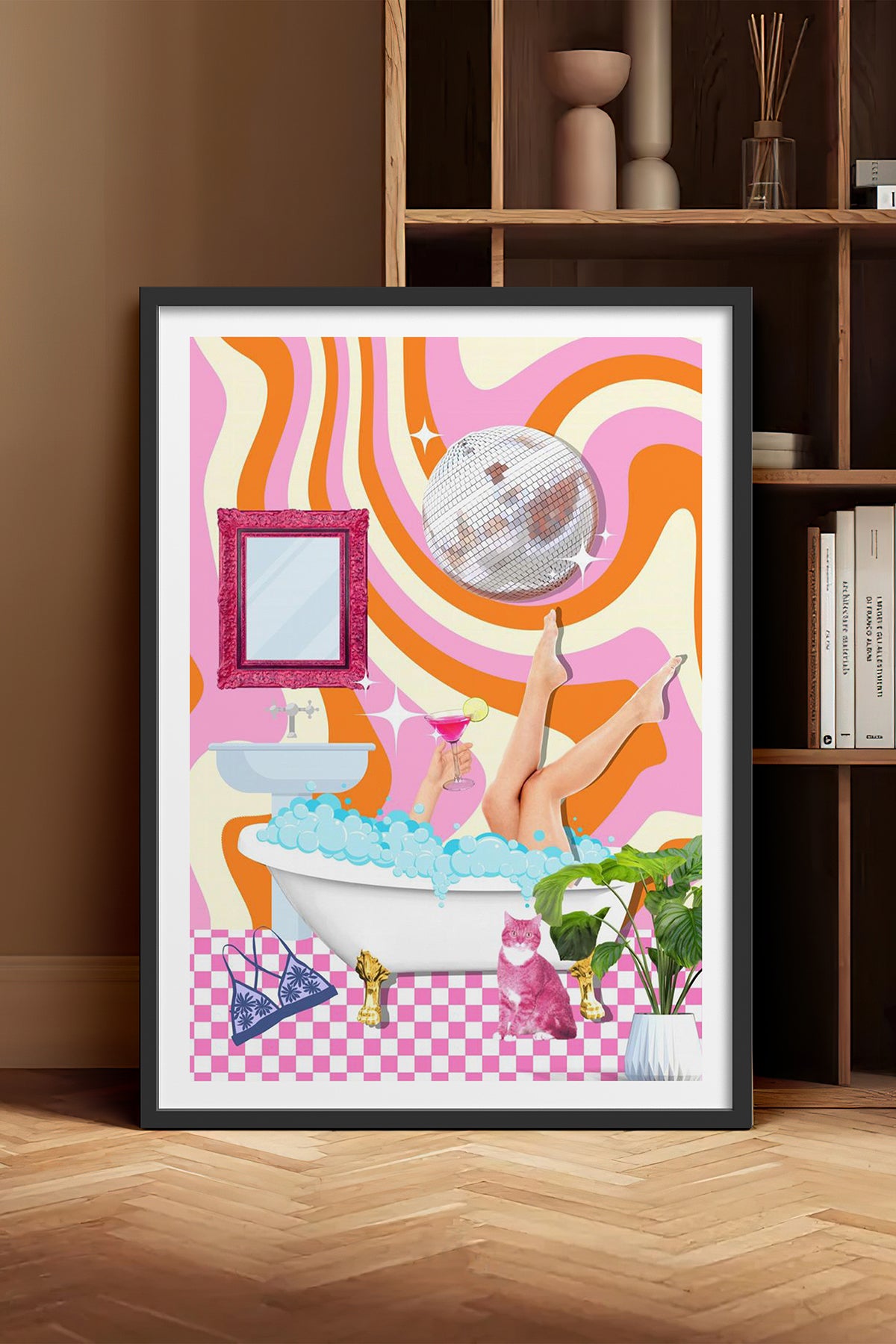 HOMEPACK Ahşap Çerçeveli Tablo Çerçeveli Poster Sanatsal Modern Duvar Dekoru TK-1078
