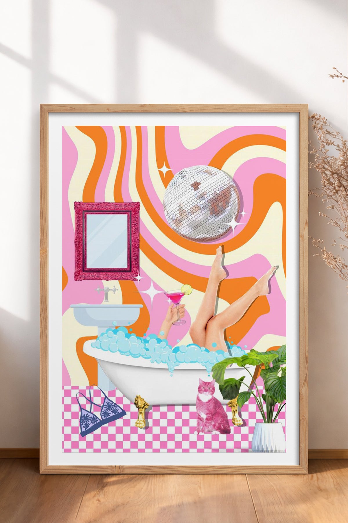 HOMEPACK Ahşap Çerçeveli Tablo Çerçeveli Poster Sanatsal Modern Duvar Dekoru TK-1078
