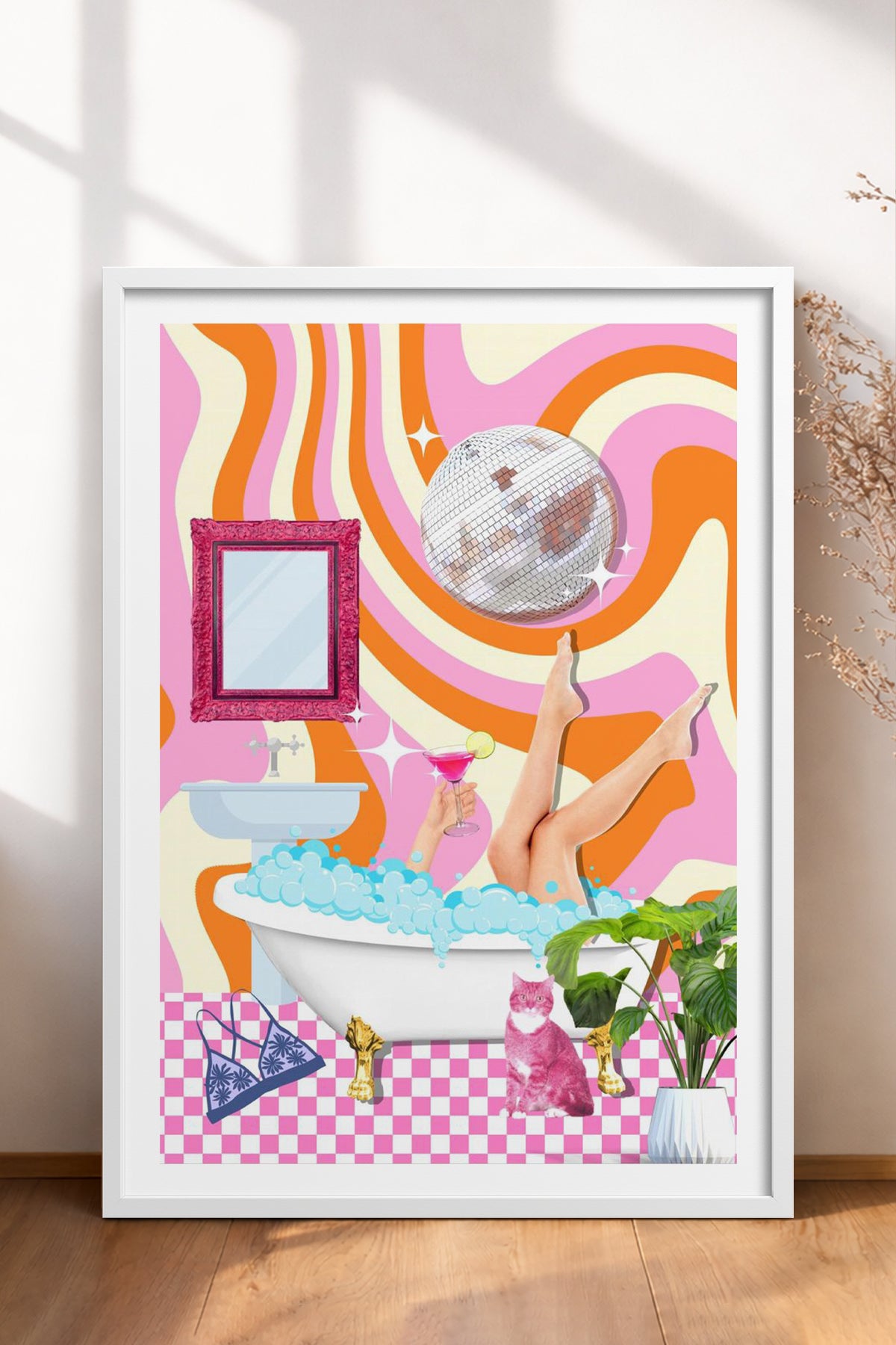 HOMEPACK Ahşap Çerçeveli Tablo Çerçeveli Poster Sanatsal Modern Duvar Dekoru TK-1078