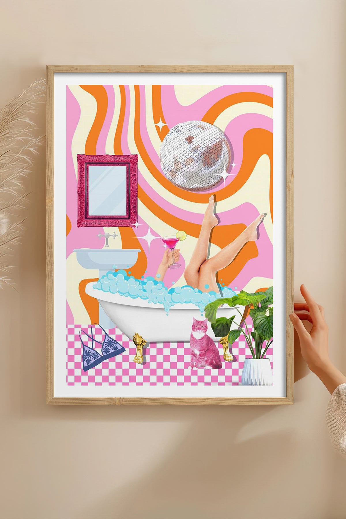 HOMEPACK Ahşap Çerçeveli Tablo Çerçeveli Poster Sanatsal Modern Duvar Dekoru TK-1078