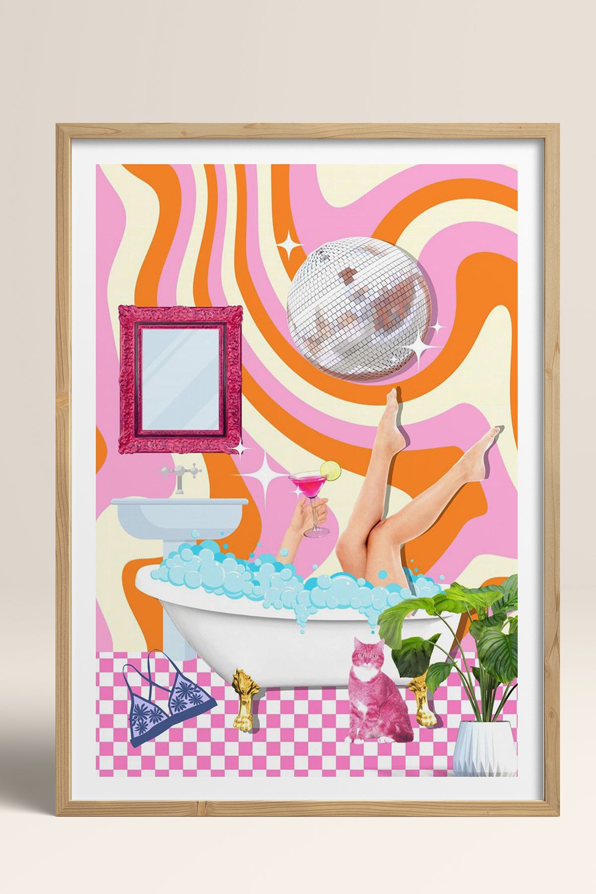HOMEPACK Ahşap Çerçeveli Tablo Çerçeveli Poster Sanatsal Modern Duvar Dekoru TK-1078
