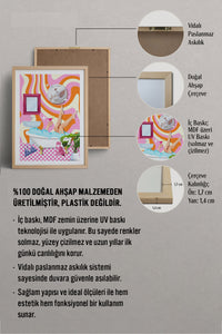 HOMEPACK Ahşap Çerçeveli Tablo Çerçeveli Poster Sanatsal Modern Duvar Dekoru TK-1078