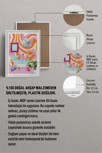 HOMEPACK Ahşap Çerçeveli Tablo Çerçeveli Poster Sanatsal Modern Duvar Dekoru TK-1078