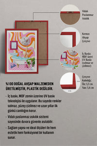 HOMEPACK Ahşap Çerçeveli Tablo Çerçeveli Poster Sanatsal Modern Duvar Dekoru TK-1078