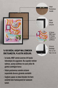 HOMEPACK Ahşap Çerçeveli Tablo Çerçeveli Poster Sanatsal Modern Duvar Dekoru TK-1078