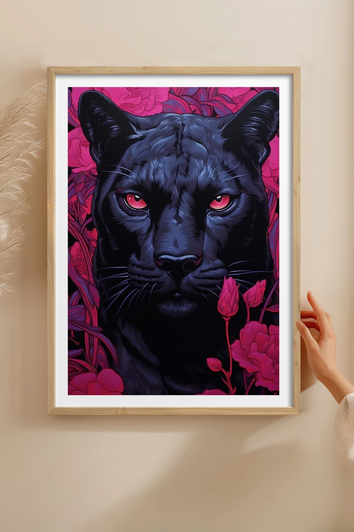 HOMEPACK Ahşap Çerçeveli Tablo Çerçeveli Poster Sanatsal Modern Duvar Dekoru TK-1081