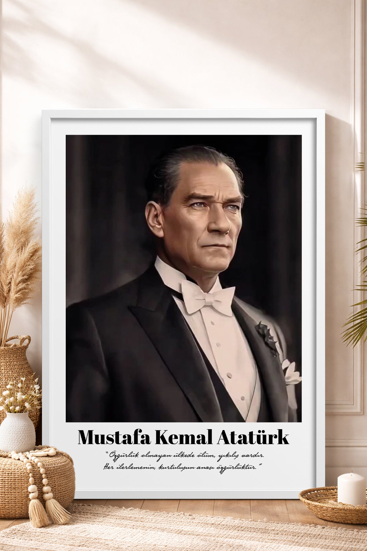 HOMEPACK Ahşap Çerçeveli Tablo Çerçeveli Poster Sanatsal Modern Duvar Dekoru TK-10813