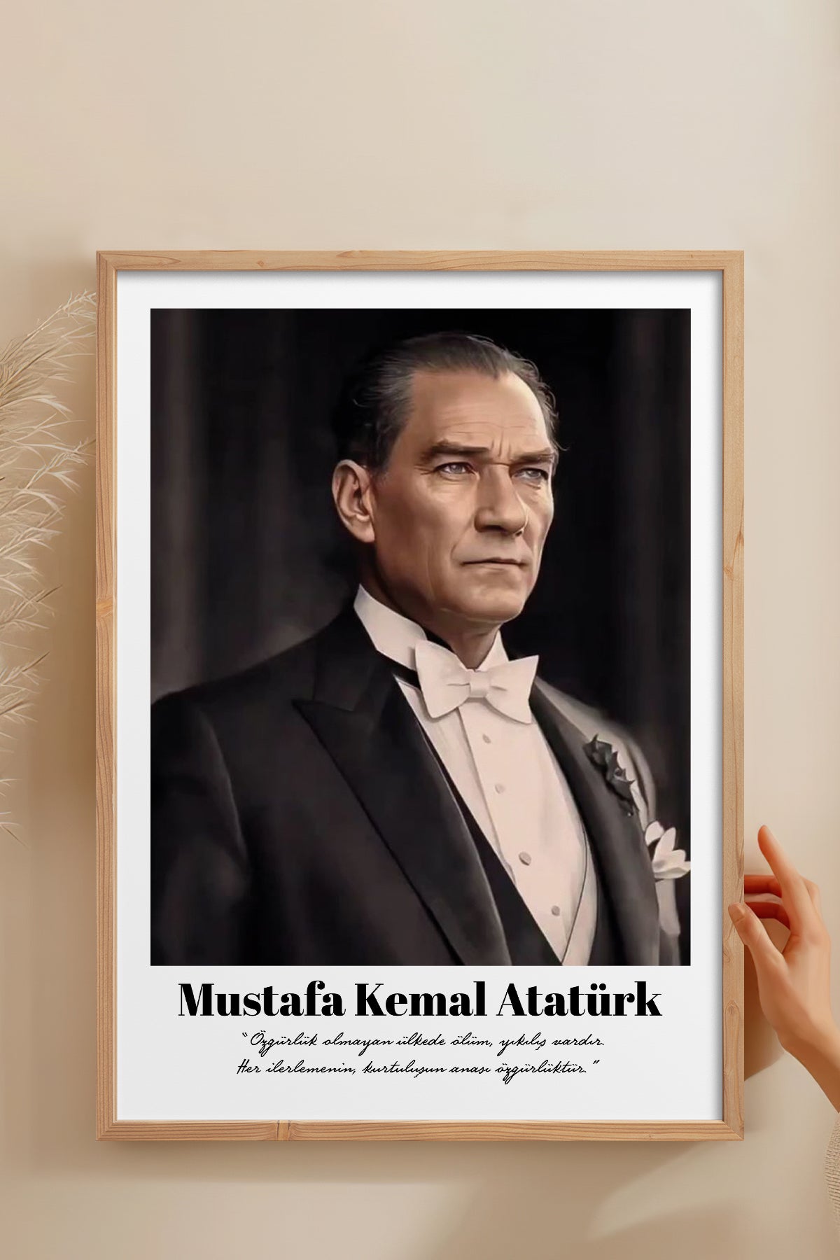 HOMEPACK Ahşap Çerçeveli Tablo Çerçeveli Poster Sanatsal Modern Duvar Dekoru TK-10813