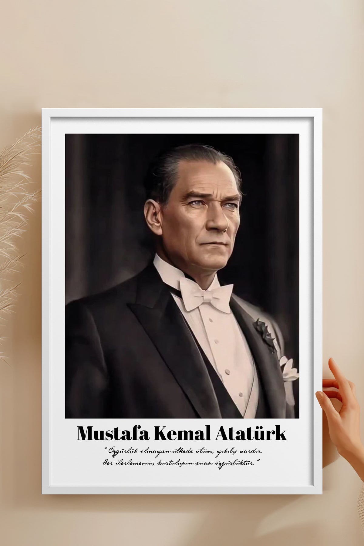 HOMEPACK Ahşap Çerçeveli Tablo Çerçeveli Poster Sanatsal Modern Duvar Dekoru TK-10813