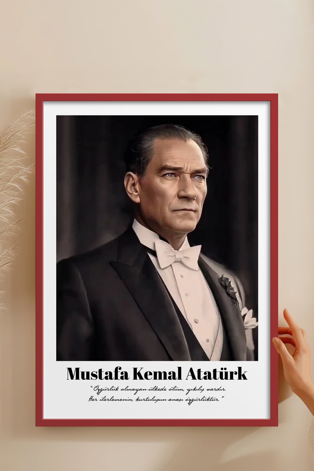 HOMEPACK Ahşap Çerçeveli Tablo Çerçeveli Poster Sanatsal Modern Duvar Dekoru TK-10813