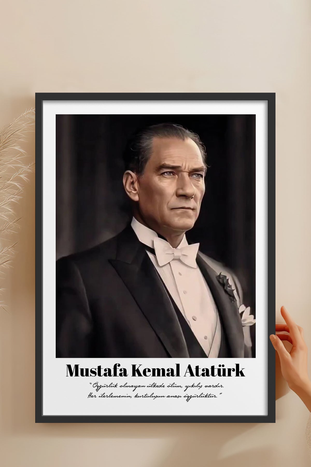 HOMEPACK Ahşap Çerçeveli Tablo Çerçeveli Poster Sanatsal Modern Duvar Dekoru TK-10813