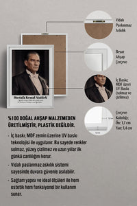 HOMEPACK Ahşap Çerçeveli Tablo Çerçeveli Poster Sanatsal Modern Duvar Dekoru TK-10813