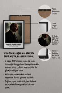 HOMEPACK Ahşap Çerçeveli Tablo Çerçeveli Poster Sanatsal Modern Duvar Dekoru TK-10815