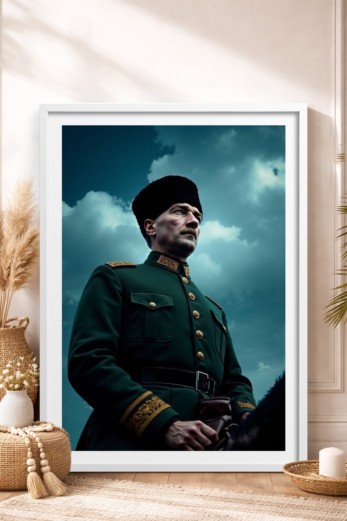 HOMEPACK Ahşap Çerçeveli Tablo Çerçeveli Poster Sanatsal Modern Duvar Dekoru TK-10816