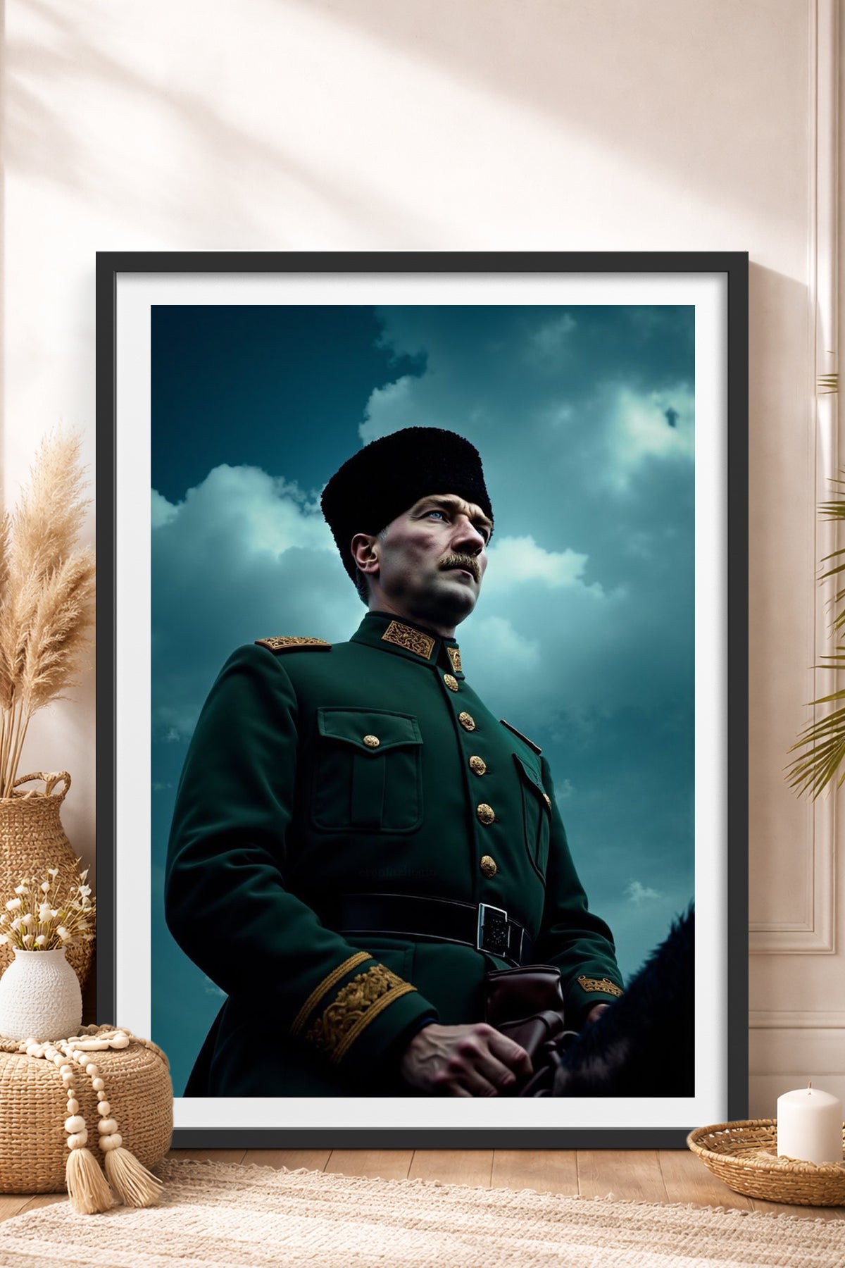 HOMEPACK Ahşap Çerçeveli Tablo Çerçeveli Poster Sanatsal Modern Duvar Dekoru TK-10816