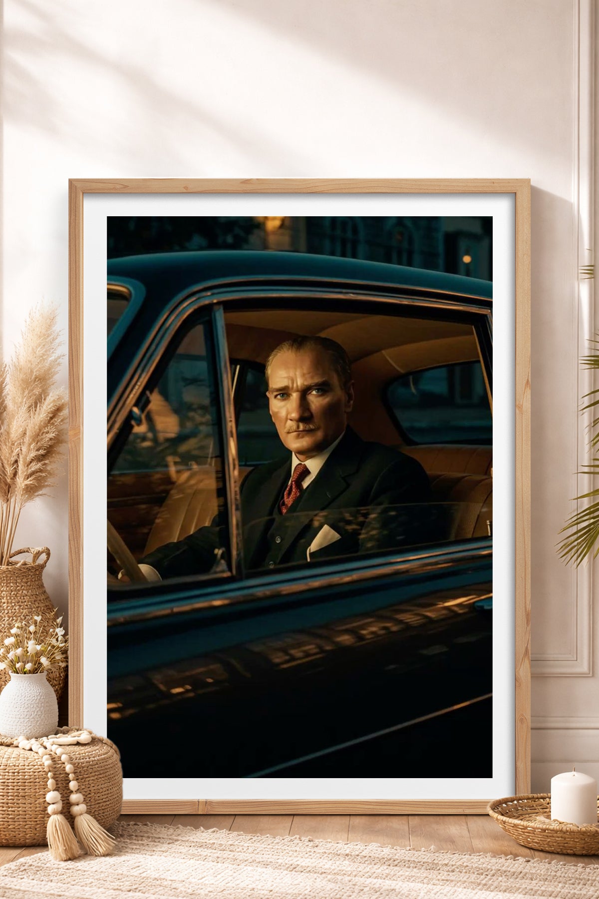 HOMEPACK Ahşap Çerçeveli Tablo Çerçeveli Poster Sanatsal Modern Duvar Dekoru TK-10817