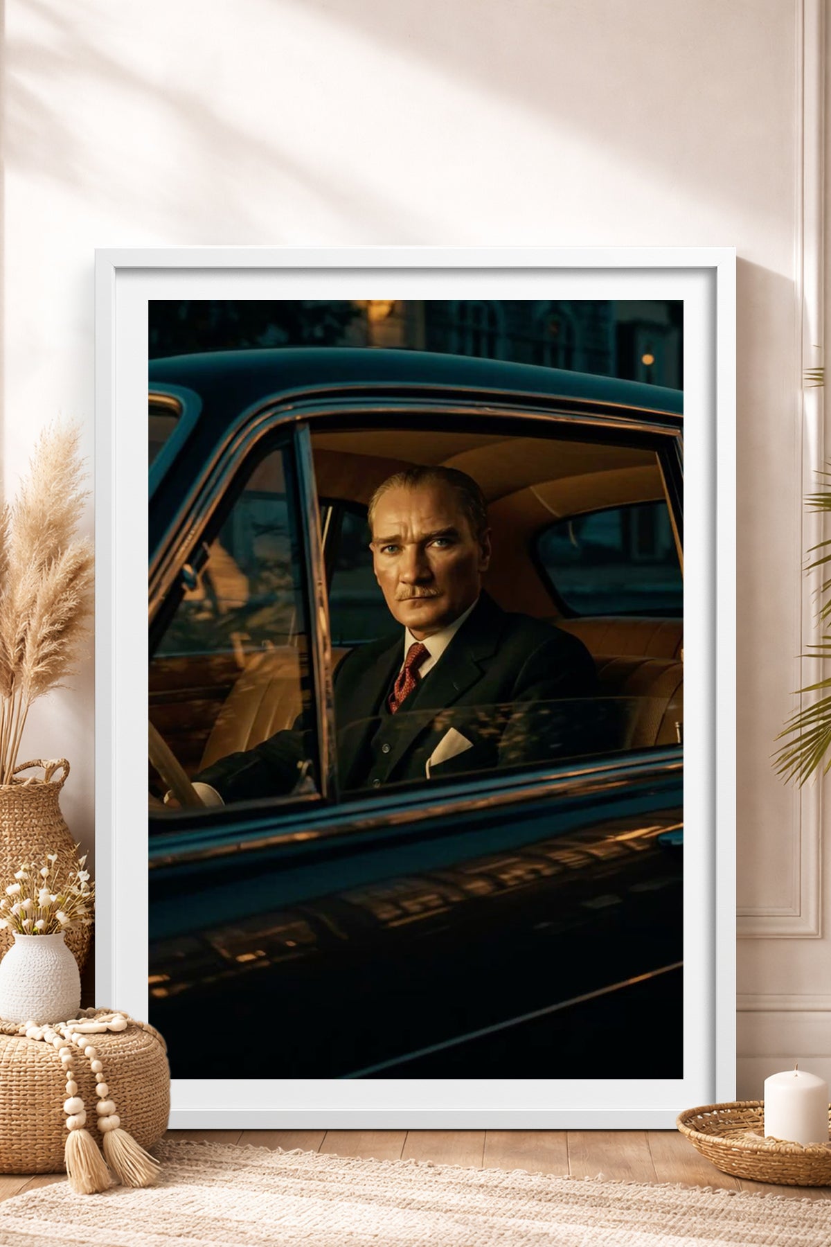HOMEPACK Ahşap Çerçeveli Tablo Çerçeveli Poster Sanatsal Modern Duvar Dekoru TK-10817