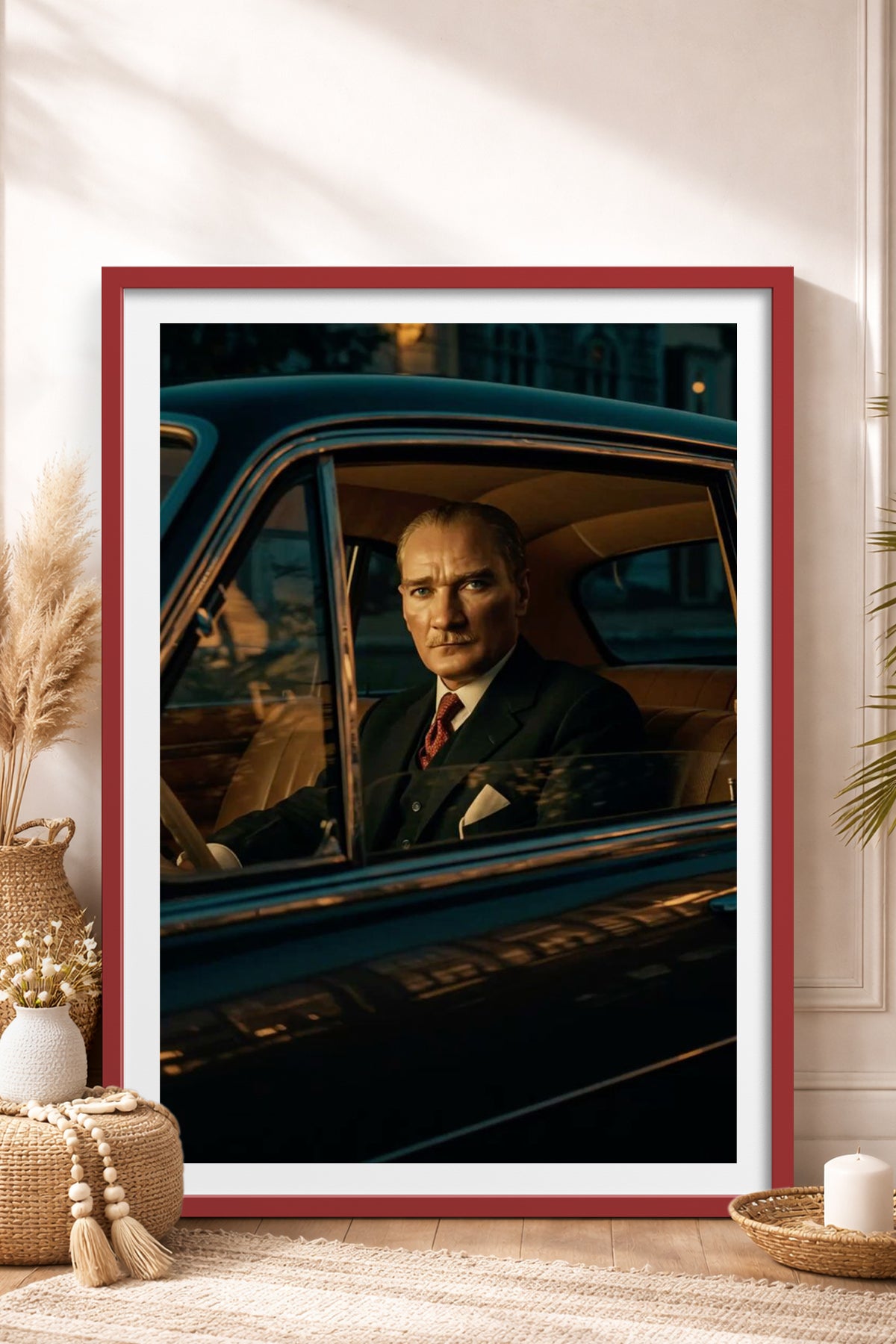 HOMEPACK Ahşap Çerçeveli Tablo Çerçeveli Poster Sanatsal Modern Duvar Dekoru TK-10817