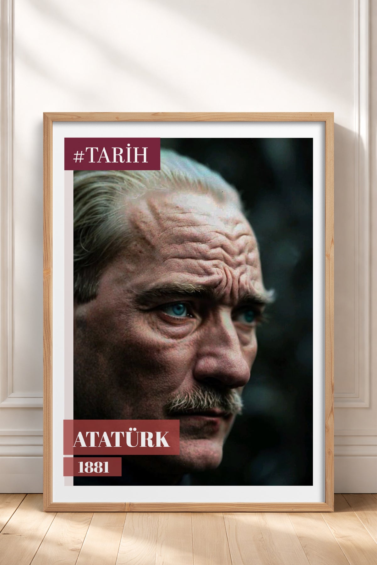 HOMEPACK Ahşap Çerçeveli Tablo Çerçeveli Poster Sanatsal Modern Duvar Dekoru TK-10818