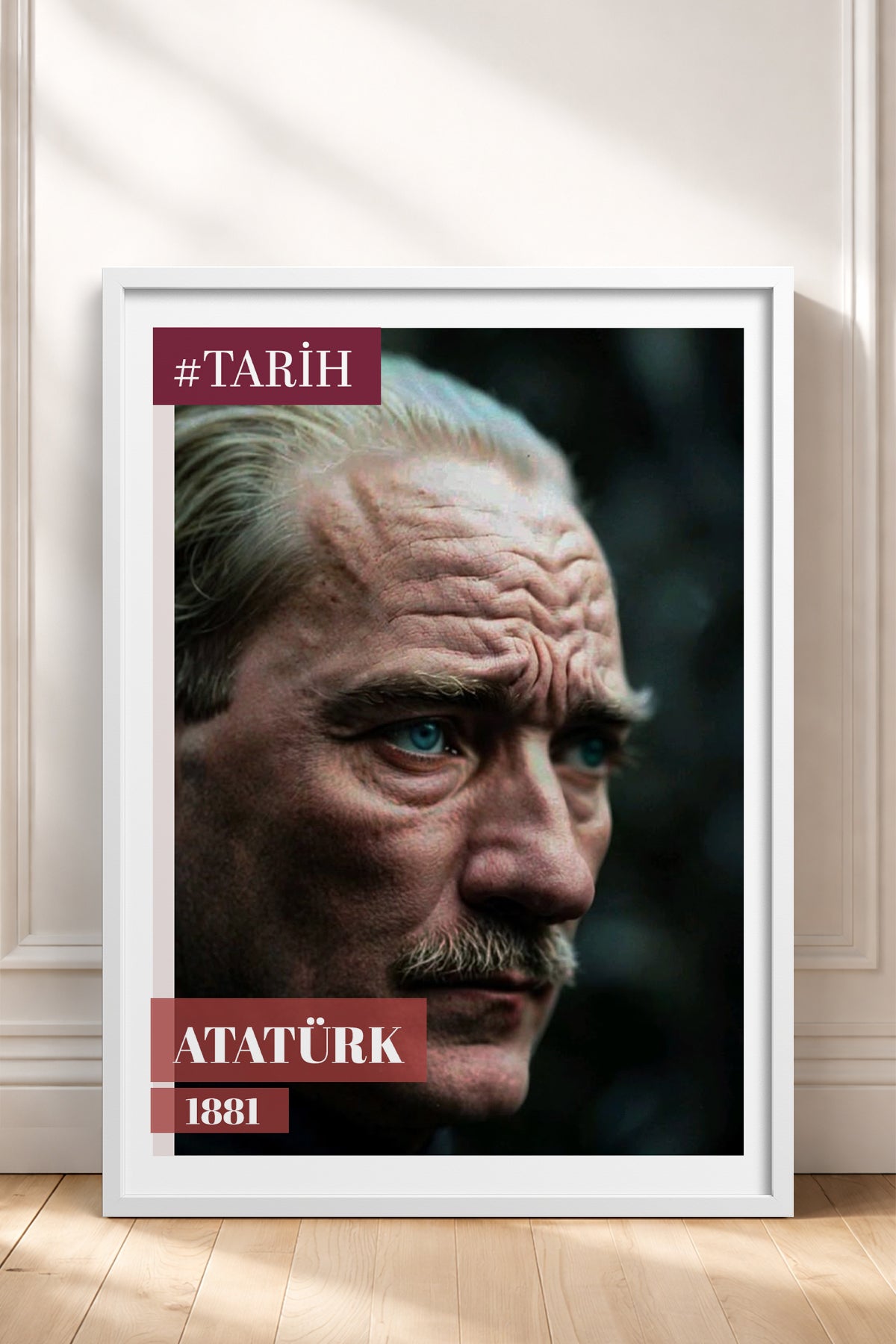 HOMEPACK Ahşap Çerçeveli Tablo Çerçeveli Poster Sanatsal Modern Duvar Dekoru TK-10818