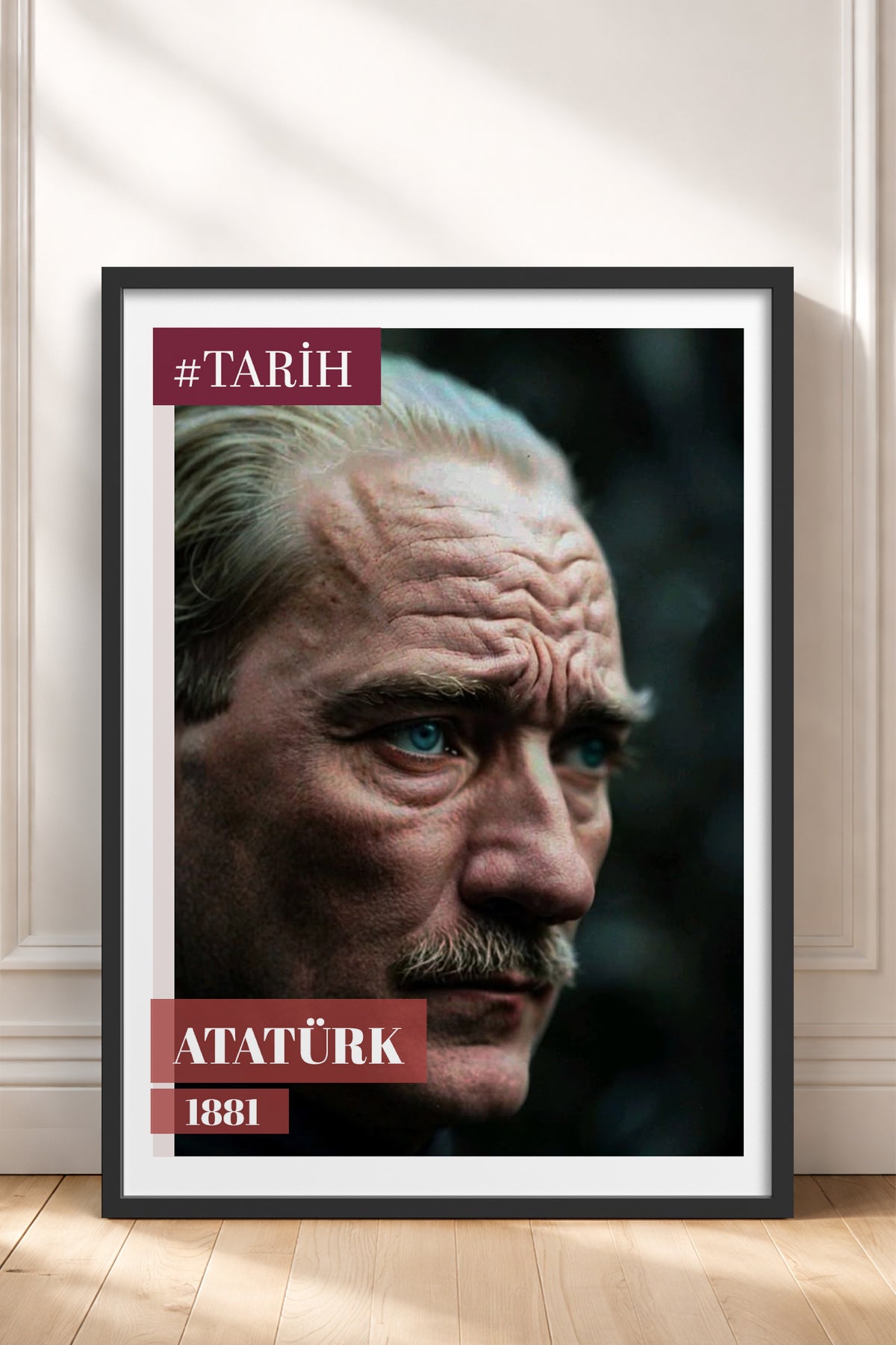 HOMEPACK Ahşap Çerçeveli Tablo Çerçeveli Poster Sanatsal Modern Duvar Dekoru TK-10818